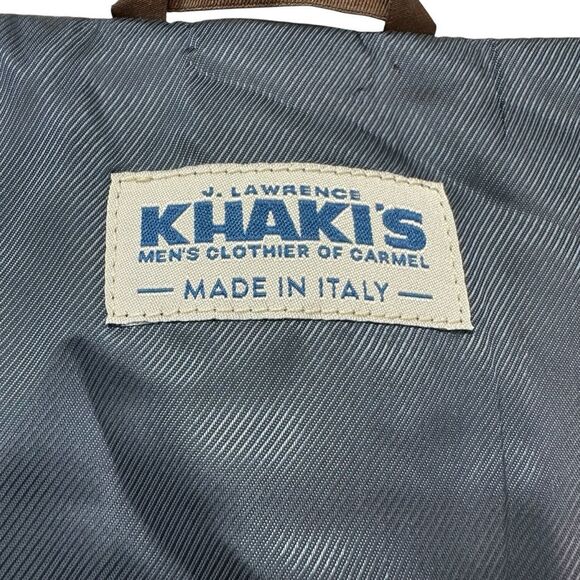 Khaki’s of Carmel Tan Window Pane Italian Wool Quilted Preppy Winter Jacket, 56/ - Picture 13 of 15